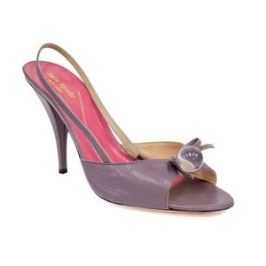 Kate Spade NYC Shoes Crystal Ball Leather Stiletto Heels Made in Italy Size 9.5